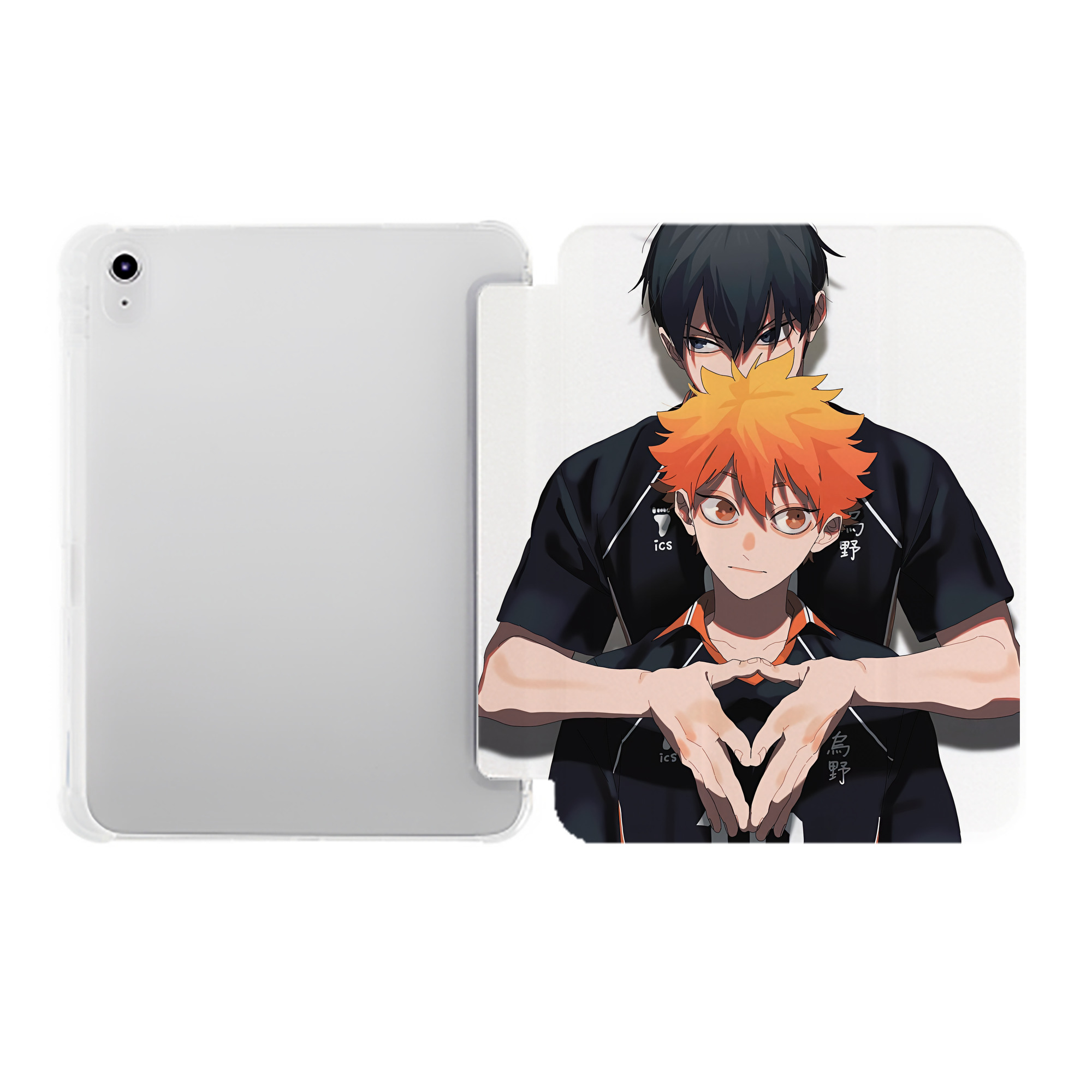 （画像用） ハイキュー!! Haikyu!! IPad ケース ペン収納付き 三つ折りスタンド PUレザー×シリコン 対応機種9.5/10.5/10.9インチ